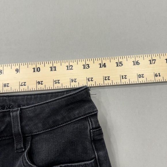 American Eagle Jeans Womens 2 X Long Black Hi Rise Jegging Dream Stretch Denim - Picture 3 of 9